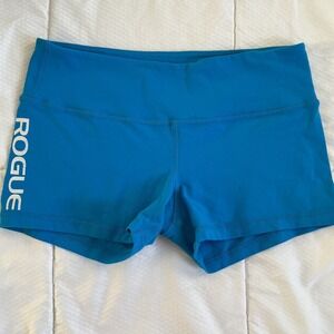 Rogue Fitness Booty Shorts Womens Medium Blue Good Athletic CrossFit Workout